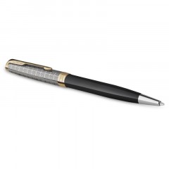Ручка шариковая Parker "Sonnet Premium Metal&Black GT" черная, 1,0мм, поворот., подарочная упаковка - фото 2