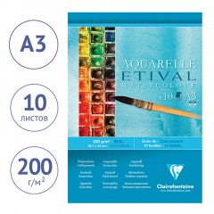 Альбом для акварели, 10л., А3, на склейке Clairefontaine "Etival", 200г/м2, холодное прессование - фото 2