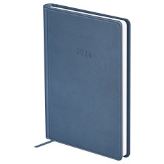 Ежедневник датированный 2026г., А6, 176л., твердый переплет, кожзам, BG "Winner. Gray", серый