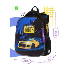 Ранец Berlingo Expert Max "Ride" 38*29*16см, 2 отделения, 2 кармана, анатомическая спинка, дождевик в комплекте Ранец Berlingo Expert Max "Ride" 38*29*16см, 2 отделения, 2 кармана, анатомическая спинка, дождевик в комплекте - фото 3