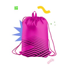 Мешок для обуви 1 отделение Berlingo "Pink geometry", 360*470мм, карман на молнии Мешок для обуви 1 отделение Berlingo "Pink geometry", 360*470мм, карман на молнии - фото 4