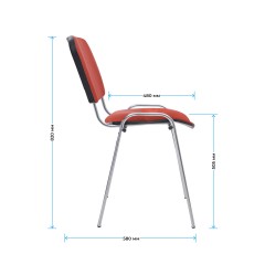 Стул Helmi HL-F01 "Изо", каркас хром, обивка ткань красная с черным - фото 4