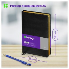 Ежедневник недатированный, А5, 160л., кожзам, Berlingo "xGold", зол. срез, черный Ежедневник недатированный, А5, 160л., кожзам, Berlingo "xGold", зол. срез, черный - фото 7