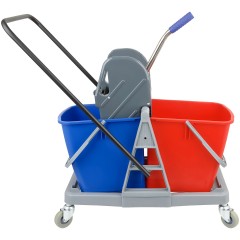 Тележка уборочная OfficeClean, 2 съемных ведра 23л., механический отжим, пластиковый каркас Тележка уборочная OfficeClean, 2 съемных ведра 23л., механический отжим, пластиковый каркас - фото 2