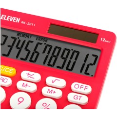 Калькулятор настольный Eleven RK-2311-PK, 12 разрядов, двойное питание, 143*192*26мм, розовый Калькулятор настольный Eleven RK-2311-PK, 12 разрядов, двойное питание, 143*192*26мм, розовый - фото 4