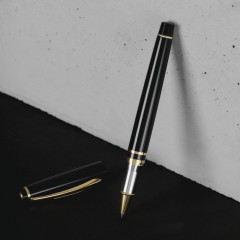 Ручка шариковая Luxor "Executive" синяя, 1,0мм, корпус черный/хром/золото, футляр Ручка шариковая Luxor "Executive" синяя, 1,0мм, корпус черный/хром/золото, футляр - фото 8
