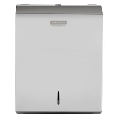 Диспенсер для полотенец листовых OfficeClean Professional (V-сл.), нержавеющая сталь, глянцевое покрытие - фото 2