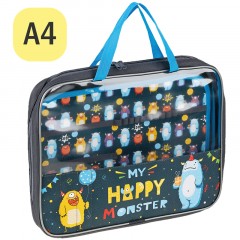 Папка с ручками А4 ArtSpace "Happy Monster", полиэстер, на молнии, 50мм Папка с ручками А4 ArtSpace "Happy Monster", полиэстер, на молнии, 50мм - фото 2