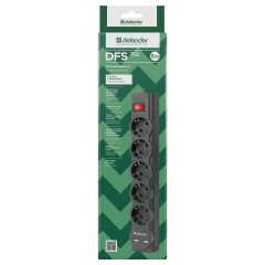 Сетевой фильтр Defender DFS 755 5 розеток 5,0м, 2xUSB, 2.1A, черный - фото 6