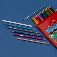 Карандаши акварельные Faber-Castell, 24цв+кисть, картон, европодвес Карандаши акварельные Faber-Castell, 24цв+кисть, картон, европодвес - фото 8