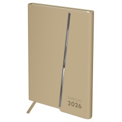 Ежедневник датированный 2026г., А5, 176л., твердый переплет, кожзам Soft touch, BG "Magnet. Vanilla", ванильный, магнитный клапан