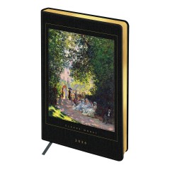 Ежедневник датированный 2026г., А5, 176л., твердый переплет, кожзам, Greenwich Line "High Art. Monet", золотой срез - фото 2