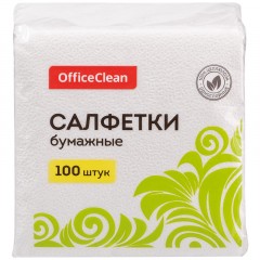 Салфетки бумажные OfficeClean, 1 слойн., 24*24см, белые, 100шт. - фото 2