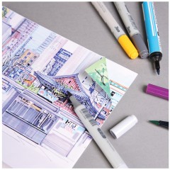 Скетчбук для маркеров 32л., 220*220 Clairefontaine на склейке, 220г/м2 - фото 7