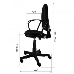 Кресло оператора "Престиж", ткань черная - фото 3