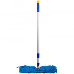 Швабра двусторонняя OfficeClean Professional, алюм. ручка 75-130см, насадка МОП микрофибра 40см - фото 2