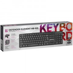 Клавиатура проводная DEFENDER Element HB-520, USB, 104 клавиши + 3 дополнительные клавиши, черная, 45522 Клавиатура проводная DEFENDER Element HB-520, USB, 104 клавиши + 3 дополнительные клавиши, черная, 45522 - фото 6
