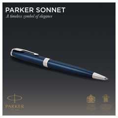 Ручка шариковая Parker "Sonnet Subtle Blue CT" черная, 1,0мм, поворот., подарочная упаковка Ручка шариковая Parker "Sonnet Subtle Blue CT" черная, 1,0мм, поворот., подарочная упаковка - фото 2