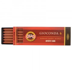 Сангина Koh-I-Noor "Gioconda", коричневая красная, стержень, 5,6мм, 6шт., пластик короб