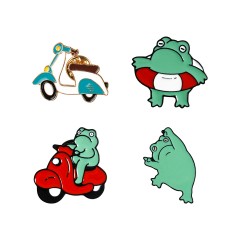 Набор металлических значков MESHU "Frog in trend", эмаль, 4шт - фото 3