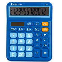 Калькулятор настольный Eleven CDC-110-BL, 12 разрядов, двойное питание, 125*160*28мм, синий Калькулятор настольный Eleven CDC-110-BL, 12 разрядов, двойное питание, 125*160*28мм, синий - фото 2