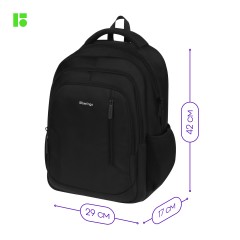 Рюкзак Berlingo City "Comfort black" 42*29*17см, 3 отделения, 3 кармана, отделение для ноутбука, эргономическая спинка Рюкзак Berlingo City "Comfort black" 42*29*17см, 3 отделения, 3 кармана, отделение для ноутбука, эргономическая спинка - фото 3