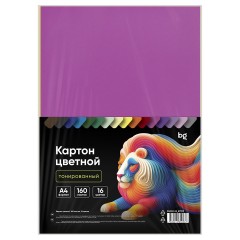 Картон цветной А4, BG, 160л., 16цв., тонированный, ассорти, 180г/м2 - фото 3