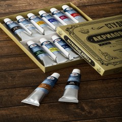 Краски акриловые художественные Гамма "Студия" "Юбилейная", 12цв, 18мл/туба, картон.упак. - фото 9