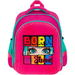 Ранец ArtSpace School Friend Light "Born to Shine" 35*29*12см, 2 отделения, 2 кармана, анатомическая спинка Ранец ArtSpace School Friend Light "Born to Shine" 35*29*12см, 2 отделения, 2 кармана, анатомическая спинка - фото 2