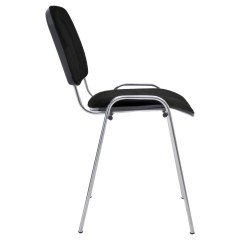 Стул Фабрикант "Изо" PV1, CH, каркас металл хром, обивка кожзам черный - фото 2