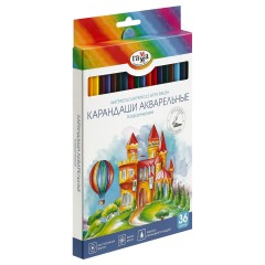Карандаши акварельные Гамма "Классические", 36цв., шестигранные, заточен., с кистью, картон. упак., европодвес Карандаши акварельные Гамма "Классические", 36цв., шестигранные, заточен., с кистью, картон. упак., европодвес - фото 7