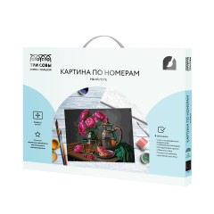 Картина по номерам на холсте ТРИ СОВЫ "Натюрморт с пионами"", 30*40, с акриловыми красками и кистями Картина по номерам на холсте ТРИ СОВЫ "Натюрморт с пионами"", 30*40, с акриловыми красками и кистями - фото 2