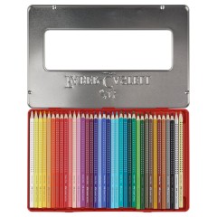 Карандаши цветные Faber-Castell "Grip", 36цв., трехгран., заточен., метал. упак. Карандаши цветные Faber-Castell "Grip", 36цв., трехгран., заточен., метал. упак. - фото 5