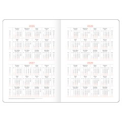 Еженедельник датированный 2026г., А5, 80л., твердый переплет, кожзам, BG "Замша", сливовый - фото 2