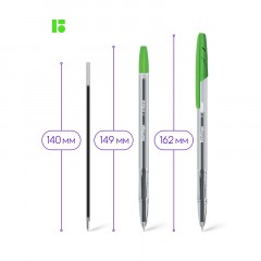 Ручка шариковая Berlingo "Tribase" зеленая, 1,0мм - фото 4