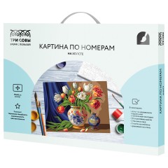 Картина по номерам на холсте ТРИ СОВЫ "Тюльпаны в вазе", 30*40, с акриловыми красками и кистями Картина по номерам на холсте ТРИ СОВЫ "Тюльпаны в вазе", 30*40, с акриловыми красками и кистями - фото 2