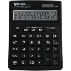 Калькулятор настольный Eleven SDC-444X-BK, 12 разрядов, двойное питание, 155*204*33мм, черный - фото 2