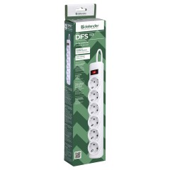 Сетевой фильтр Defender DFS 153 6 розеток 3,0м, белый - фото 2