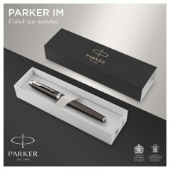 Ручка-роллер PARKER "IM Core Dark Espresso CT", корпус кофейный лак, хромированные детали, черная, 1931664 - фото 2