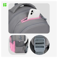 Рюкзак Berlingo U3 "Grey-pink" 41*29,5*13,5см, 2 отделения, 4 кармана, эргономичная спинка Рюкзак Berlingo U3 "Grey-pink" 41*29,5*13,5см, 2 отделения, 4 кармана, эргономичная спинка - фото 9
