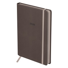 Ежедневник датированный 2026г., А5, 176л., твердый переплет, кожзам, BG "Contrast. Espresso", эспрессо, цветной срез, на резинке