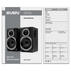 Колонки Sven SPS-619, 2*10W, деревянный корпус, черный Колонки Sven SPS-619, 2*10W, деревянный корпус, черный - фото 6