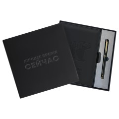 Ежедневник недатированный, А5, 136л., твердый переплет, кожзам, BG "На своей стороне", черный, в подарочной коробке - фото 3