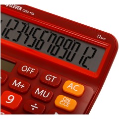 Калькулятор настольный Eleven CDC-110-RD, 12 разрядов, двойное питание, 125*160*28мм, красный Калькулятор настольный Eleven CDC-110-RD, 12 разрядов, двойное питание, 125*160*28мм, красный - фото 4
