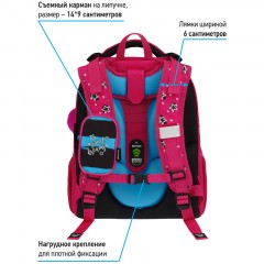 Ранец Berlingo Expert Max "Little bunny" 37*28*16см, 2 отделения, анатомическая спинка, дождевик в комплекте - фото 6