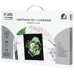 Картина по номерам на черном холсте ТРИ СОВЫ "Цветы", 30*40, c акриловыми красками и кистями Картина по номерам на черном холсте ТРИ СОВЫ "Цветы", 30*40, c акриловыми красками и кистями - фото 2