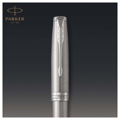 Ручка-роллер Parker "Sonnet Stainless Steel CT" черная, 0,8мм, подарочная упаковка - фото 5