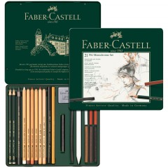 Набор художественных изделий Faber-Castell "Pitt Monochrome", 21 предмет, метал. коробка Набор художественных изделий Faber-Castell "Pitt Monochrome", 21 предмет, метал. коробка - фото 2