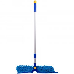 Швабра двусторонняя OfficeClean Professional, алюм. ручка 75-130см, насадка МОП микрофибра 40см - фото 4