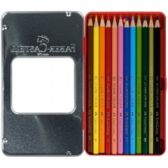 Карандаши цветные Faber-Castell "Замок", 12цв., шестигр., заточ., метал. кор. Карандаши цветные Faber-Castell "Замок", 12цв., шестигр., заточ., метал. кор. - фото 2